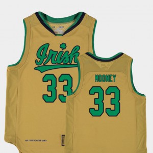 For Kids Notre Dame Fighting Irish #33 John Mooney Gold Replica College Basketball Special Games Jersey 653223-620