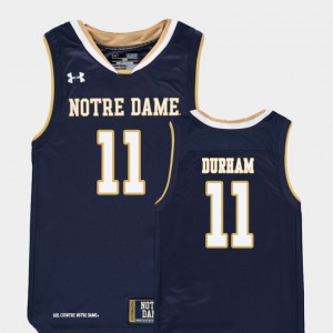 Youth Notre Dame Fighting Irish #11 Juwan Durham Navy Replica College Basketball Jersey 635936-496