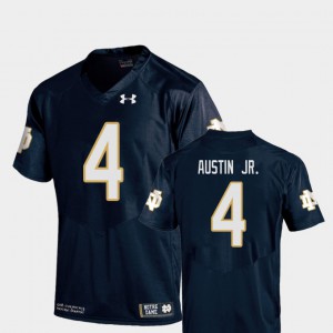 Youth(Kids) ND #4 Kevin Austin Jr. Navy College Football Replica Jersey 970801-243