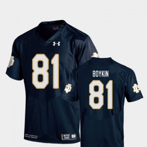 Youth(Kids) ND #81 Miles Boykin Navy College Football Replica Jersey 530299-529