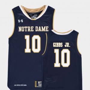 Kids Notre Dame Fighting Irish #10 TJ Gibbs Jr. Navy Replica College Basketball Jersey 535394-534