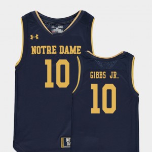 Youth(Kids) Irish #10 TJ Gibbs Jr. Navy Replica College Basketball Special Games Jersey 418407-268