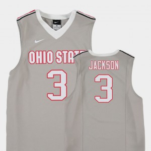 Youth(Kids) Ohio State #3 C.J. Jackson Gray Replica College Basketball Jersey 417810-387