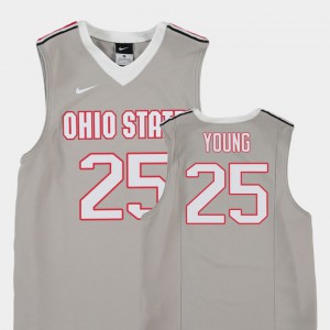 Youth Ohio State Buckeye #25 Kyle Young Gray Replica College Basketball Jersey 564000-917