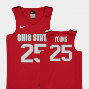 Youth(Kids) Ohio State Buckeye #25 Kyle Young Red Replica College Basketball Jersey 666863-166