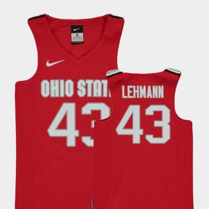 Youth Ohio State #43 Matt Lehmann Red Replica College Basketball Jersey 833944-781
