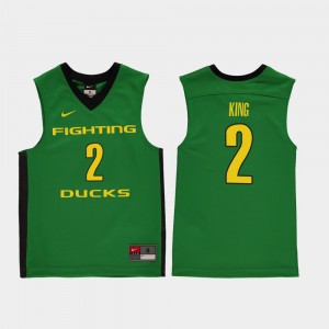 Youth(Kids) Oregon Duck #2 Louis King Green Replica College Basketball Jersey 144540-346