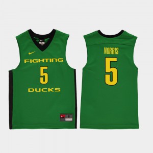 Youth Oregon #5 Miles Norris Green Replica College Basketball Jersey 904947-458