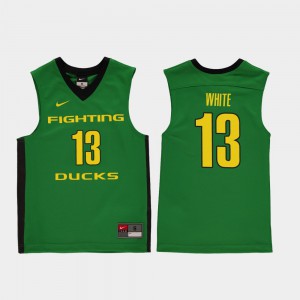 Youth Ducks #13 Paul White Green Replica College Basketball Jersey 180667-517