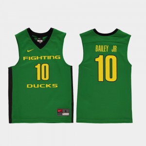 Youth Ducks #10 Victor Bailey Jr. Green Replica College Basketball Jersey 269386-169
