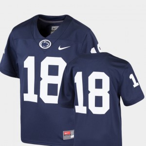 Kids Nittany Lions #18 Navy College Football Replica Jersey 207410-814