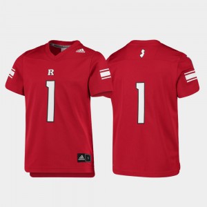 Youth Scarlet Knights #1 Scarlet Replica College Football Jersey 837743-163