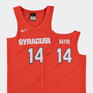 For Kids Syracuse University #14 Braedon Bayer Orange Replica College Basketball Jersey 954859-607