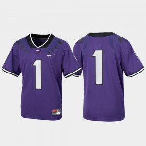Youth(Kids) Horned Frogs #1 Purple Untouchable Football Jersey 930468-334